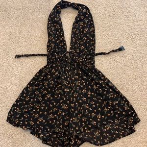 rose halter romper